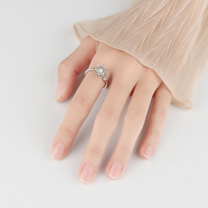 Moonstone Sun Fidget Spinner Ring