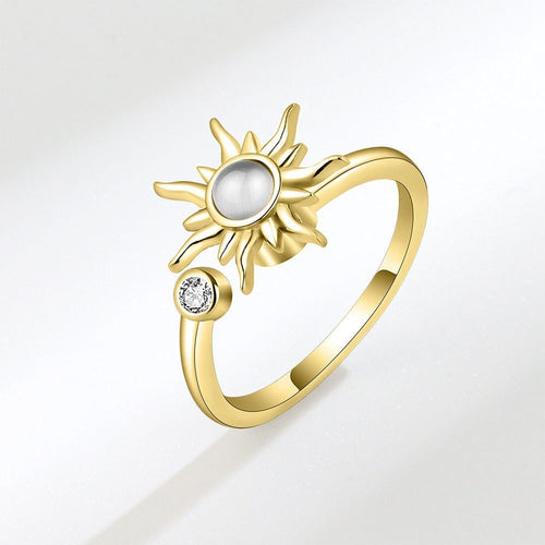 Moonstone Sun Fidget Spinner Ring