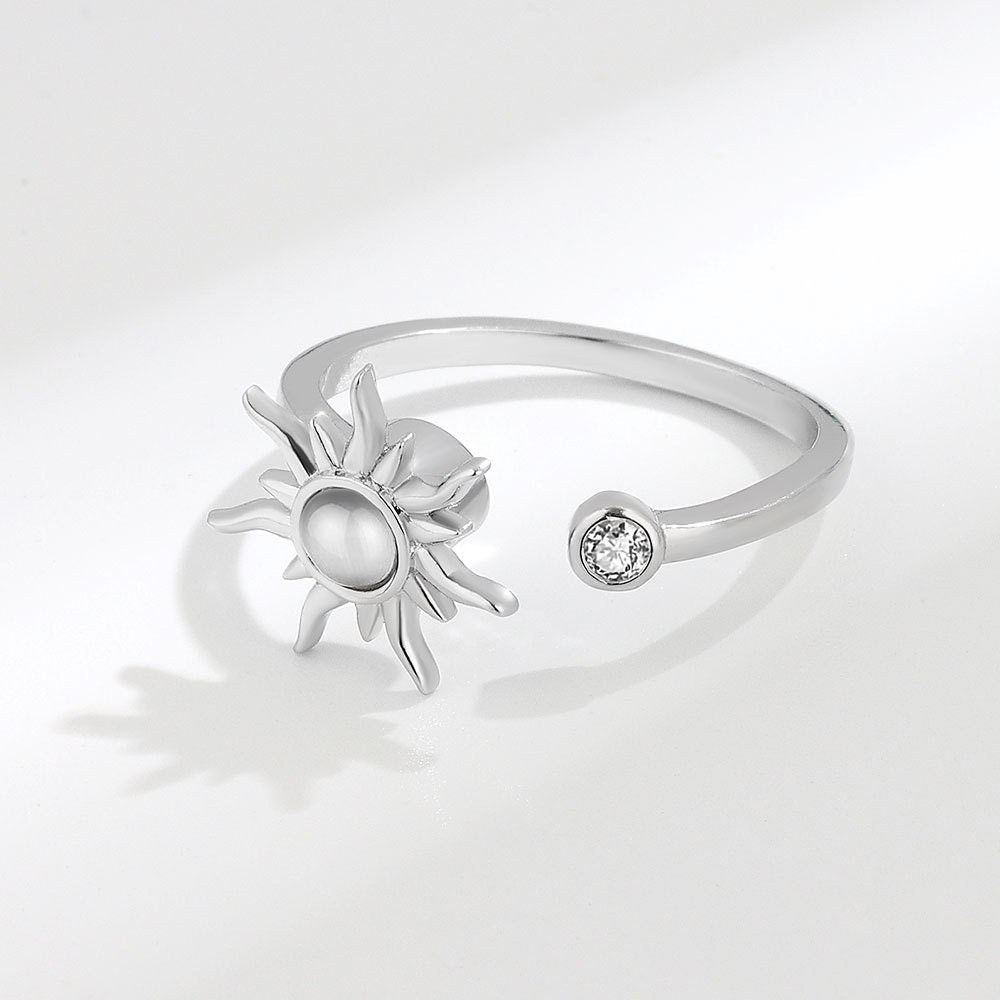 Moonstone Sun Fidget Spinner Ring