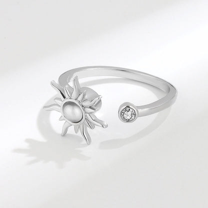 Moonstone Sun Fidget Spinner Ring