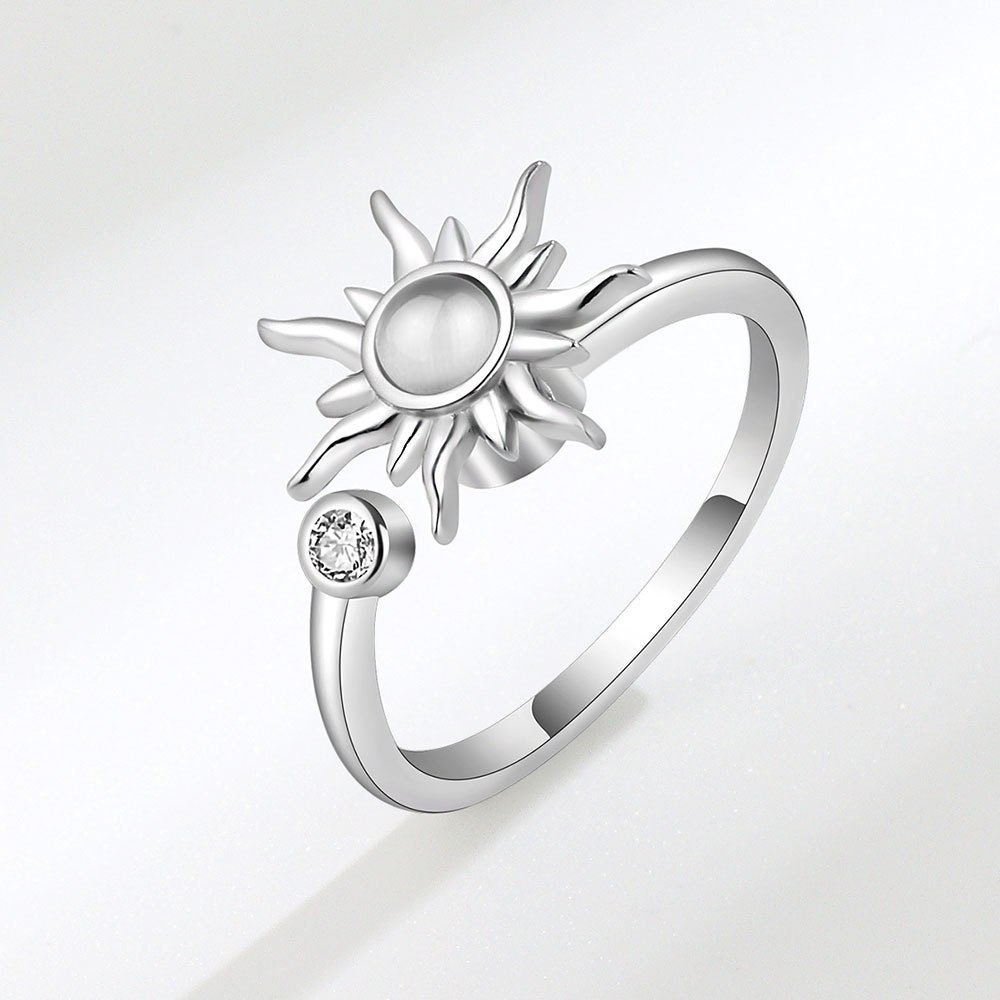 Moonstone Sun Fidget Spinner Ring