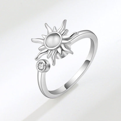 Moonstone Sun Fidget Spinner Ring