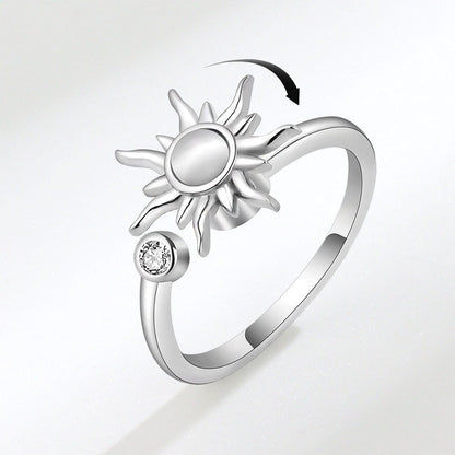 Moonstone Sun Fidget Spinner Ring