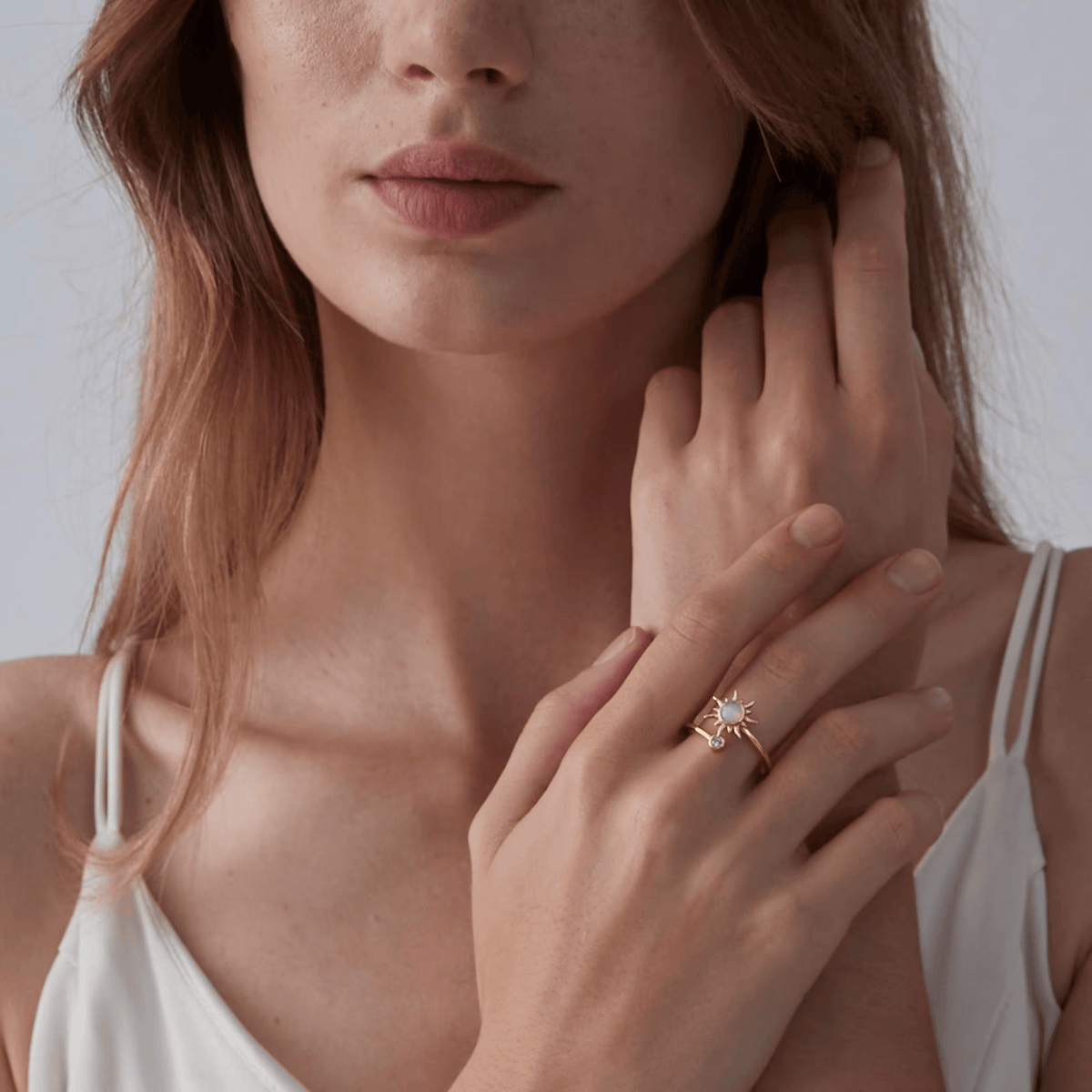 Opal Sun Fidget Spinner Ring