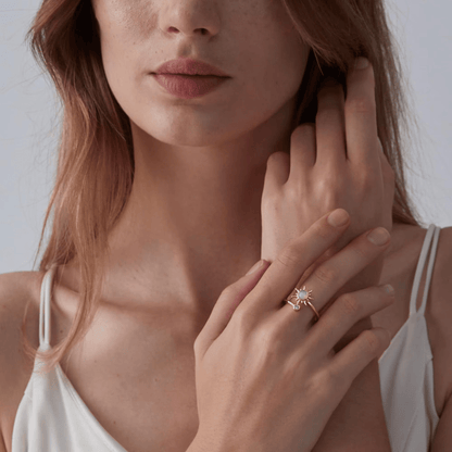 Opal Sun Fidget Spinner Ring