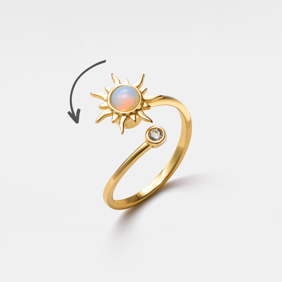 Opal Sun Fidget Spinner Ring