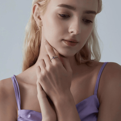 Oval Amethyst Stacking Ring