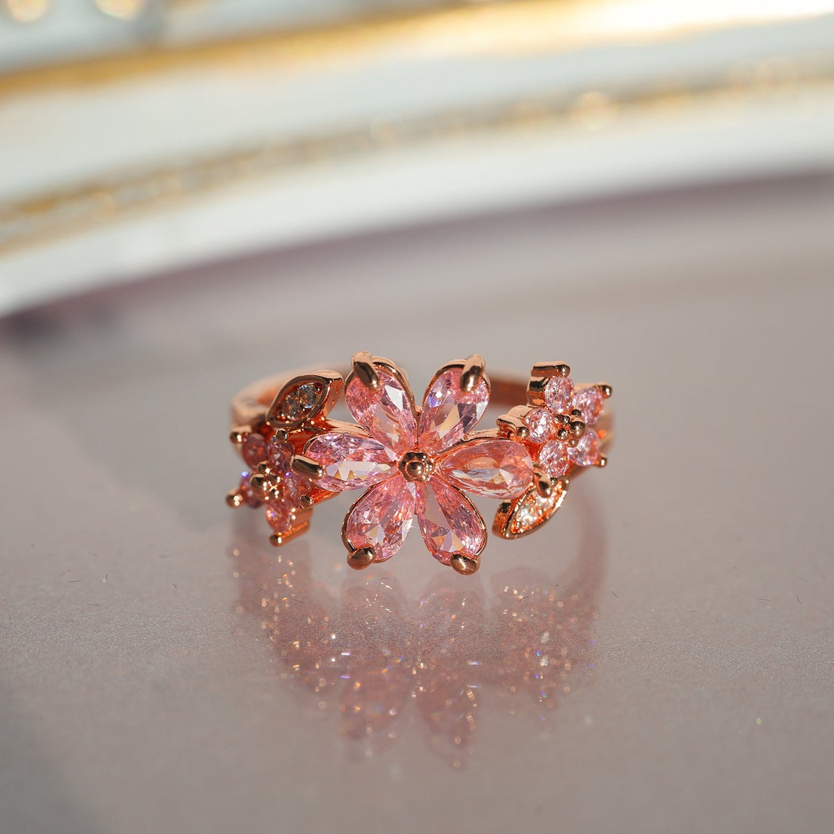 Pink Cherry Blossom Wrap Ring
