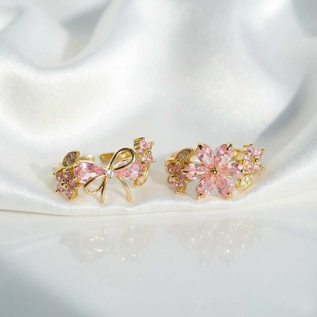Pink Cherry Blossom Wrap Ring