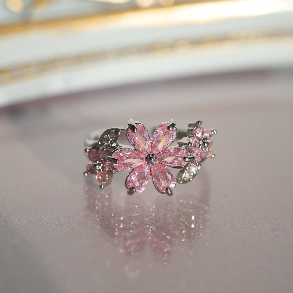Pink Cherry Blossom Wrap Ring