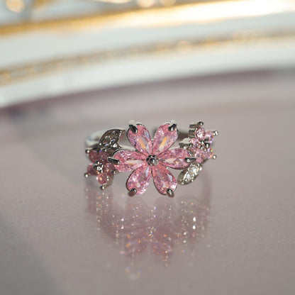 Pink Cherry Blossom Wrap Ring