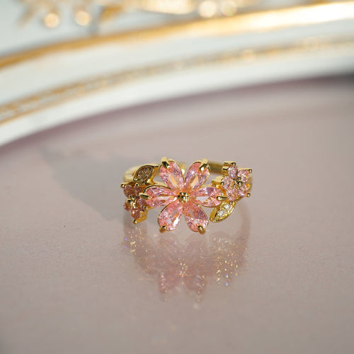 Pink Cherry Blossom Wrap Ring