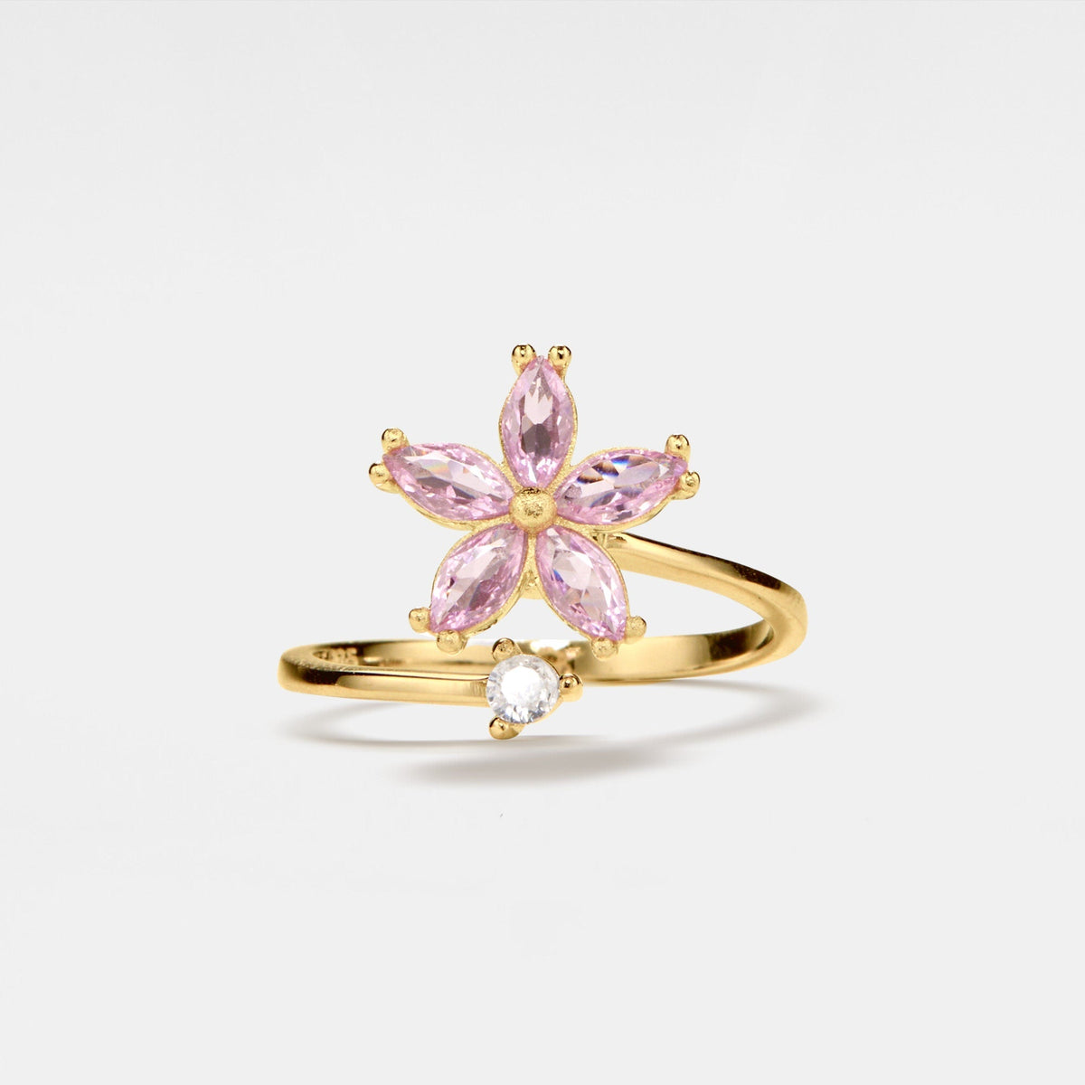 Pink Flower Fidget Spinner Wrap Ring