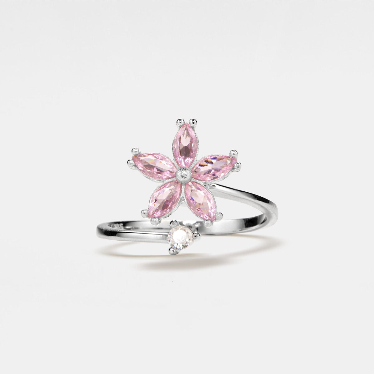 Pink Flower Fidget Spinner Wrap Ring