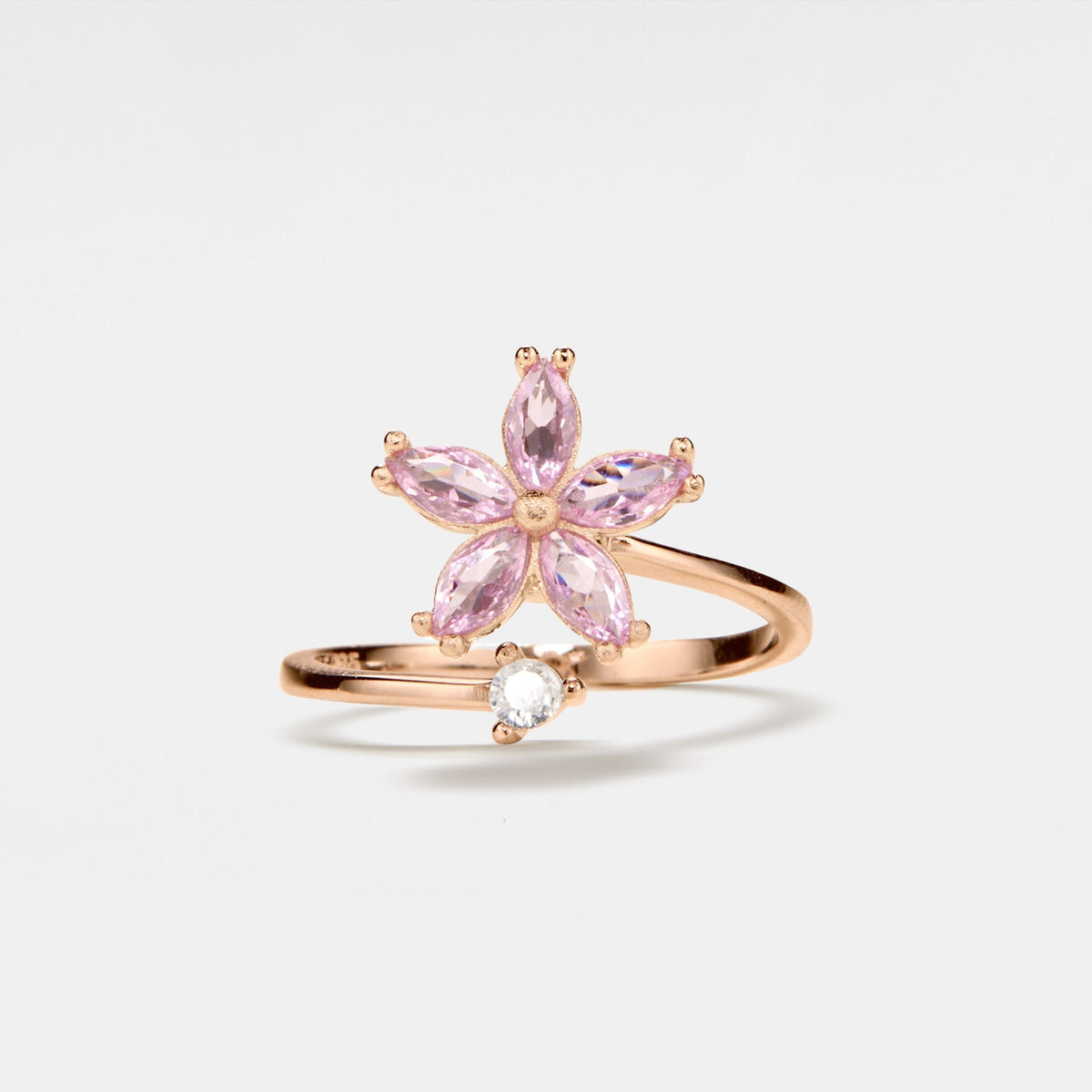 Pink Flower Fidget Spinner Wrap Ring
