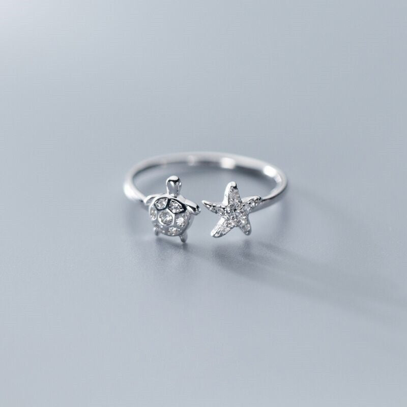 Sea Turtle Starfish Ocean Ring