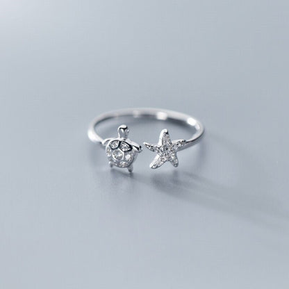 Sea Turtle Starfish Ocean Ring