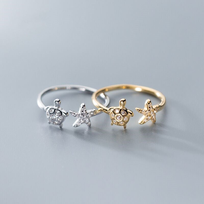 Sea Turtle Starfish Ocean Ring