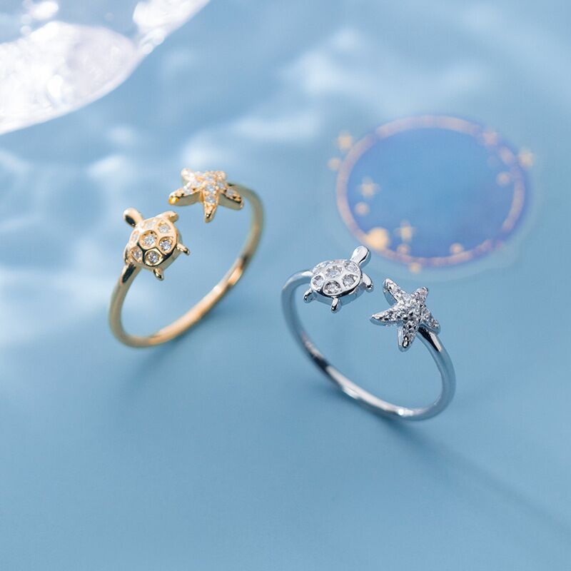 Sea Turtle Starfish Ocean Ring