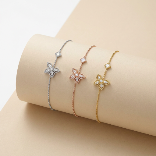 Floral Crystal Adjustable Bracelet 6